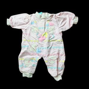 Bright Future 80s Vintage Pink Bird Heart Romper No Size Tag